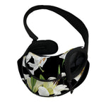 White Lily Print Pet Sling Carrier