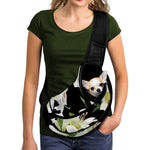 White Lily Print Pet Sling Carrier