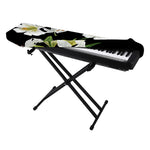 White Lily Print Piano Keyboard Cover