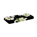 White Lily Print Piano Keyboard Cover