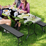White Lily Print Picnic Table Cover
