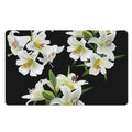 White Lily Print Polyester Doormat