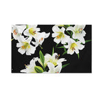 White Lily Print Polyester Flag