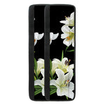 White Lily Print Refrigerator Handle Covers
