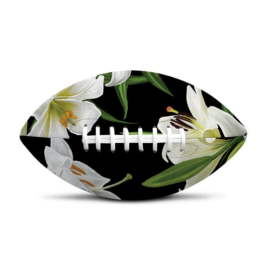 White Lily Print Rugby Ball