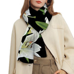 White Lily Print Scarf