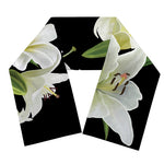 White Lily Print Scarf
