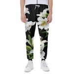 White Lily Print Scuba Joggers
