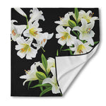 White Lily Print Silk Bandana