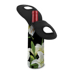 White Lily Print Single Neoprene Wine Tote