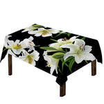 White Lily Print Tablecloth