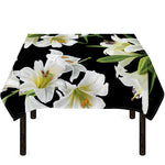 White Lily Print Tablecloth