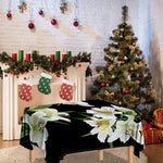 White Lily Print Tablecloth