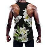 White Lily Print Training Tank Top