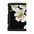White Lily Print Trifold Wallet