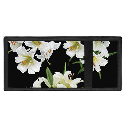 White Lily Print Trifold Wallet