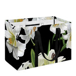 White Lily Print Utility Tote Bag
