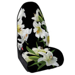 White Lily Print Waterproof Car Seat Cover