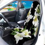 White Lily Print Waterproof Car Seat Cover