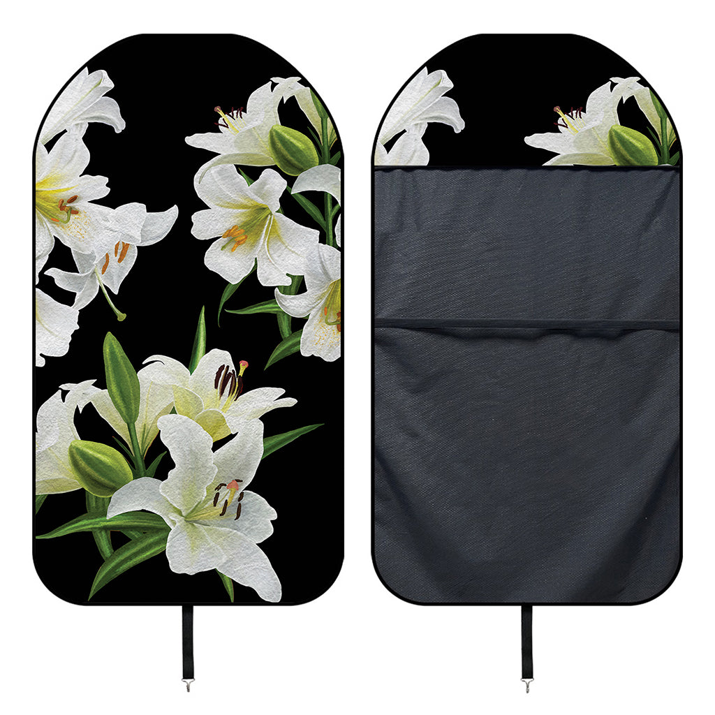 White Lily Print Waterproof Car Seat Cover