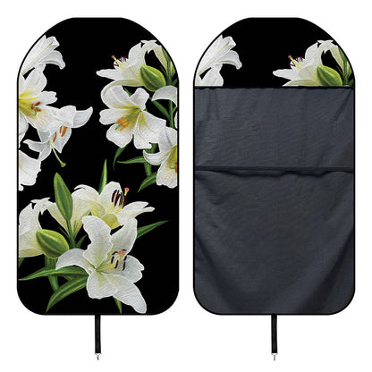 White Lily Print Waterproof Car Seat Cover