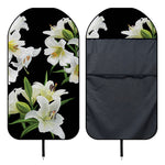 White Lily Print Waterproof Car Seat Cover