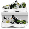 White Lily Print White Chunky Shoes