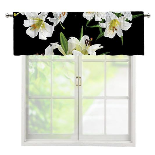 White Lily Print Window Valance