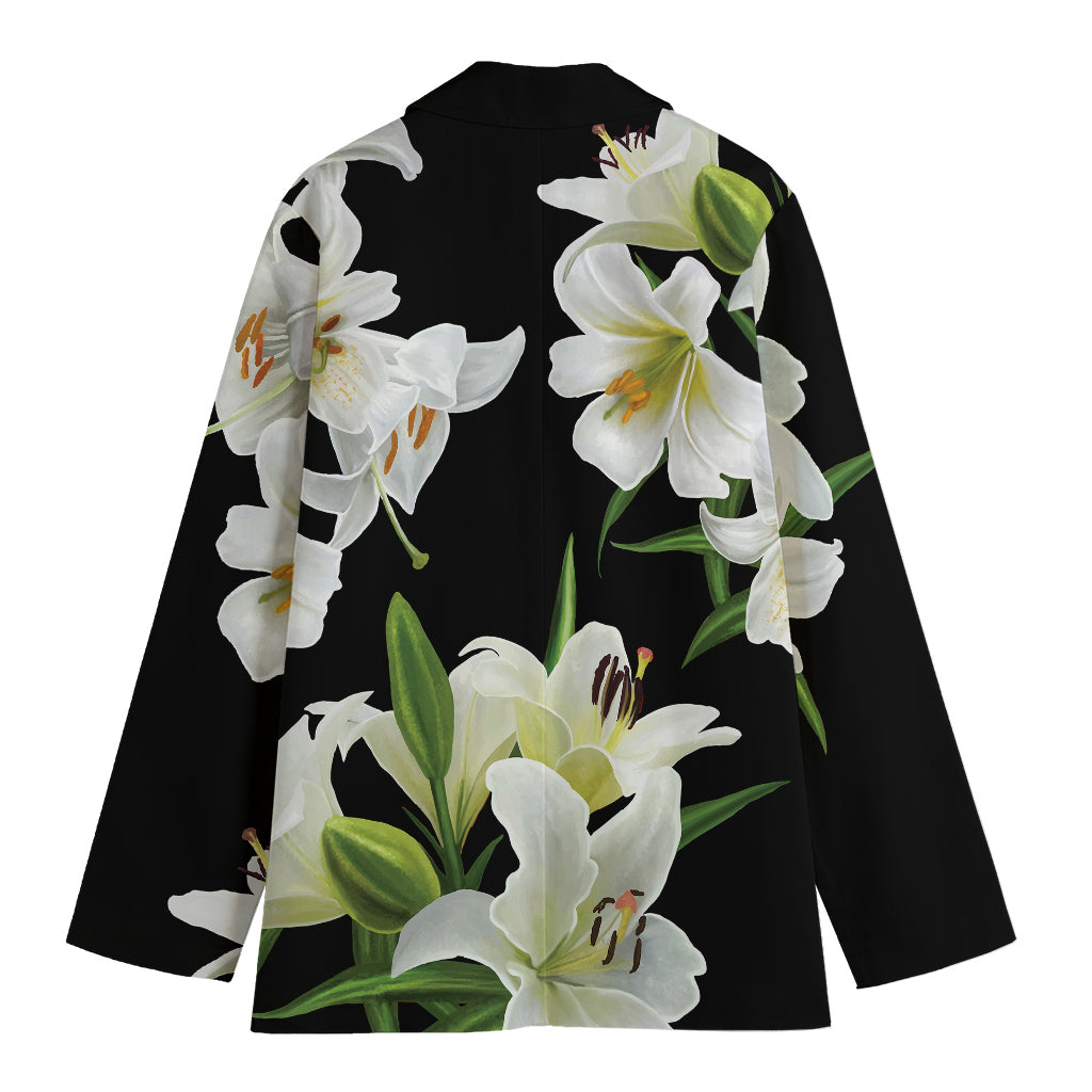 White Lily Print Women's Blazer