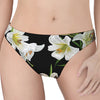 White Lily Print Women's Thong