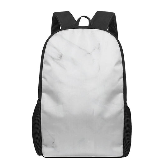White Marble Print 17 Inch Backpack