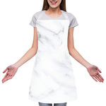 White Marble Print Adjustable Apron
