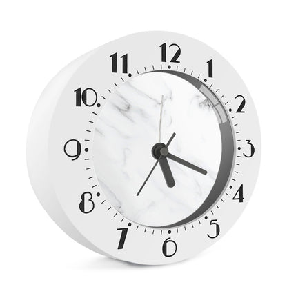 White Marble Print Alarm Clock