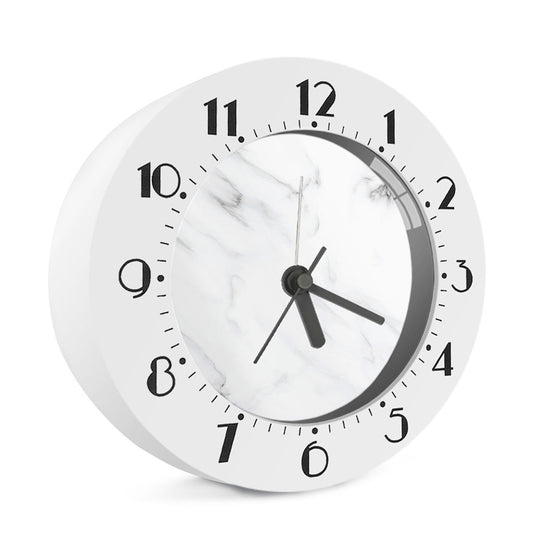 White Marble Print Alarm Clock