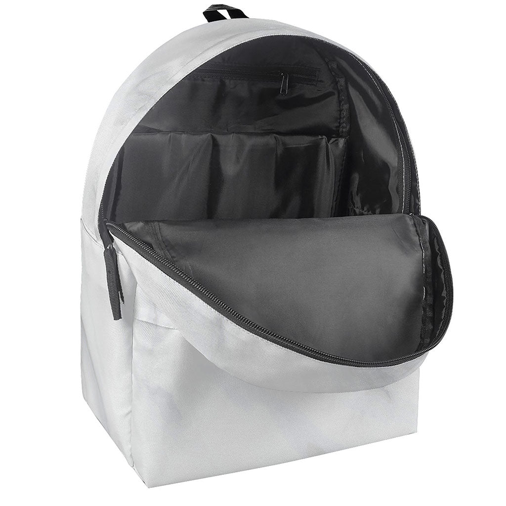 White Marble Print Backpack