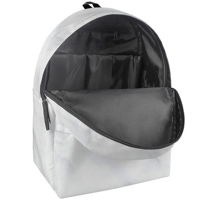 White Marble Print Backpack
