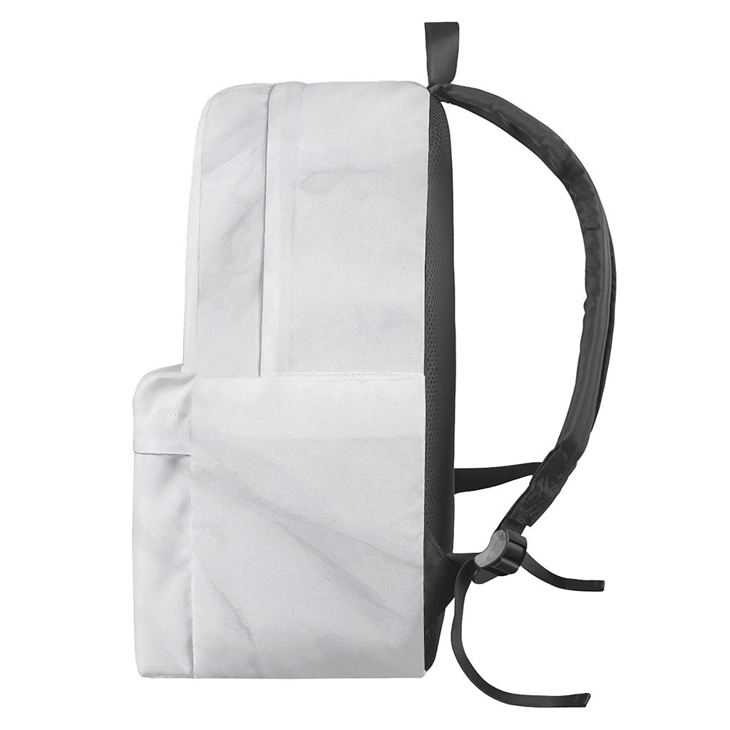 White Marble Print Backpack