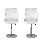 White Marble Print Bar Stool Covers