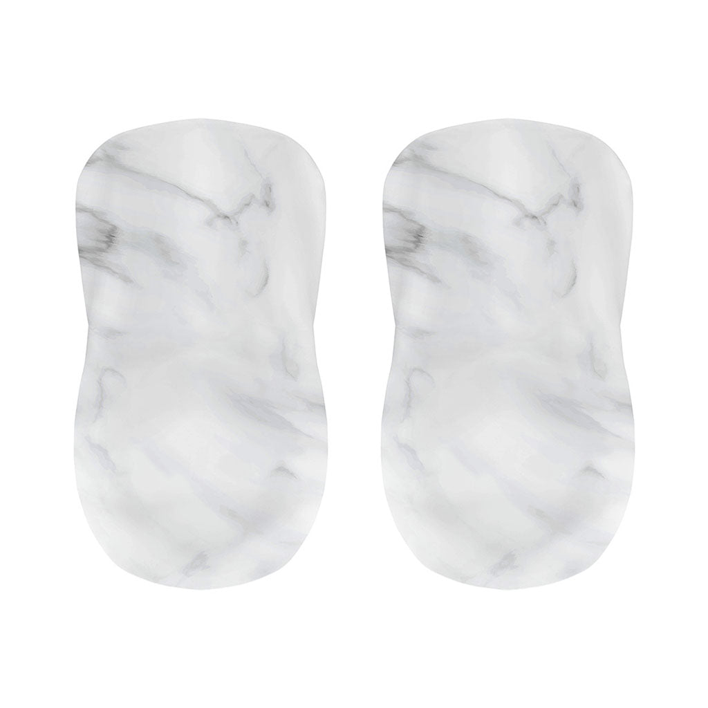 White Marble Print Bar Stool Covers