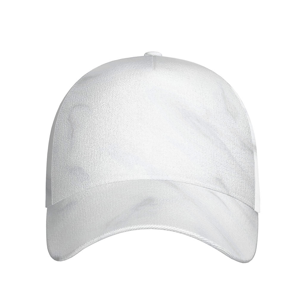 White Marble Print Baseball Cap