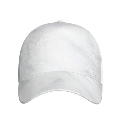 White Marble Print Baseball Cap