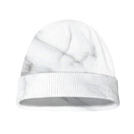 White Marble Print Beanie