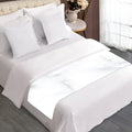 White Marble Print Bed Runner