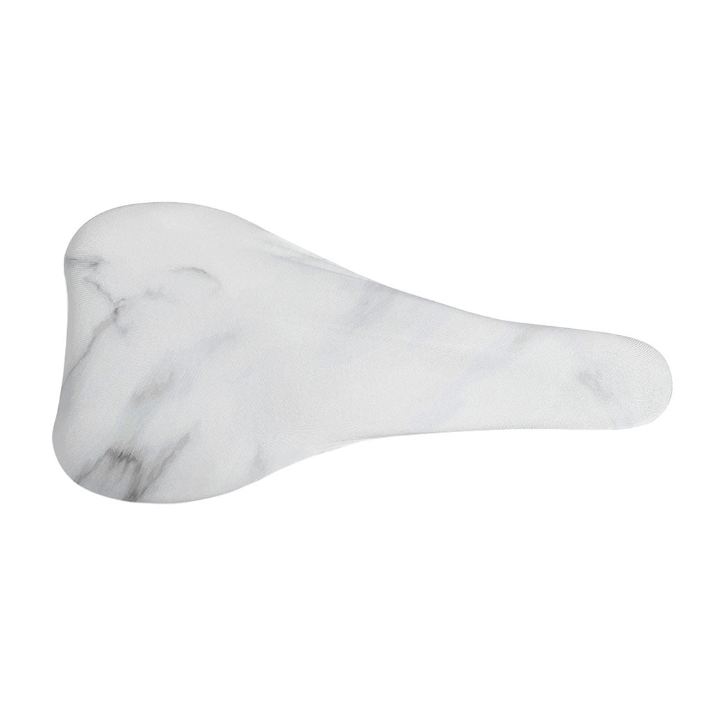 White Marble Print Bicycle Seat Cover