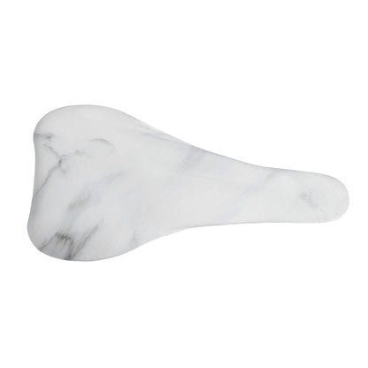 White Marble Print Bicycle Seat Cover