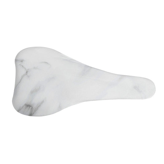 White Marble Print Bicycle Seat Cover