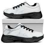 White Marble Print Black Chunky Shoes