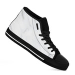 White Marble Print Black High Top Sneakers