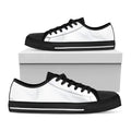 White Marble Print Black Low Top Sneakers