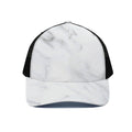 White Marble Print Black Mesh Trucker Hat